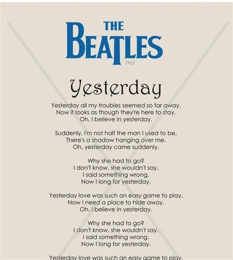 the beatles yesterday tekst|the beatles yesterday lyrics.